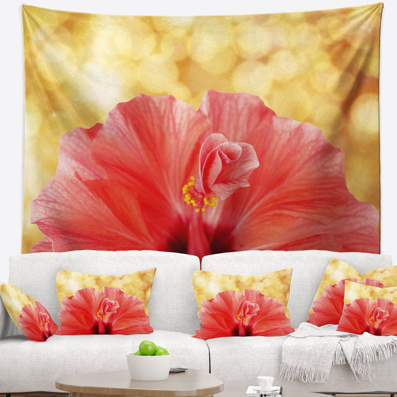 Tapisserie «Hibiscus Flower» avec fond illuminé, H 32 po x l 39 po