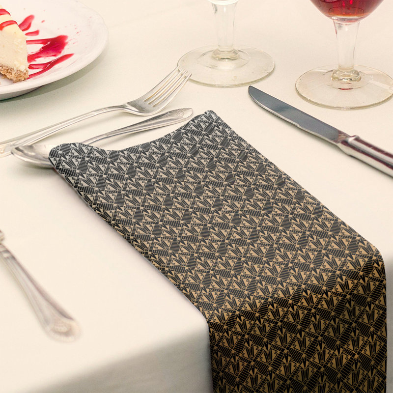 Serviette de coton art déco classic, Dégradé doré, H 0,1 po x l 22 po x P 22 po, Sergé de polyester