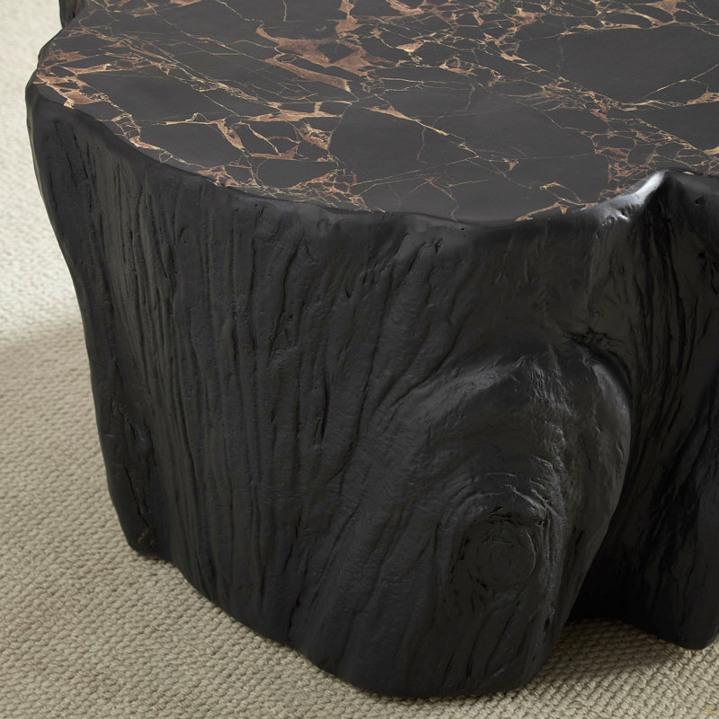 48.62" Unique Shaped Coffee Table, Black