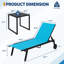 Ensemble de 3 chaises longues d'extérieur avec roulettes à dossier réglable près de la piscine