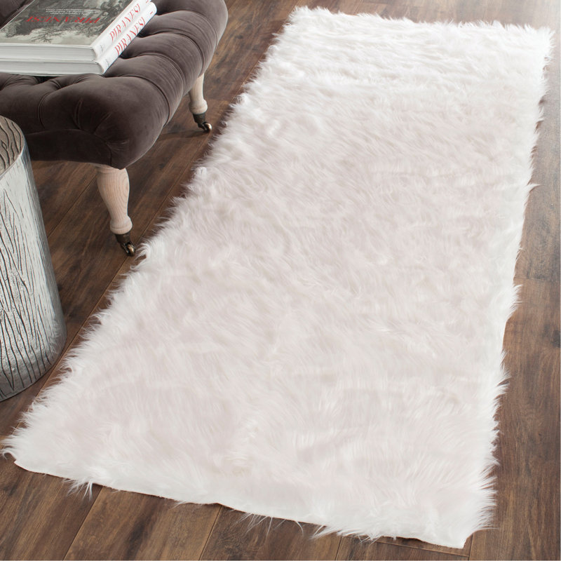 Tapis ivoire touffeté à la main Martinette, Tapis de couloir 2 pi 6 po x 6 pi