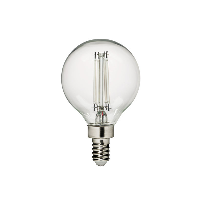 Visual Comfort & Co. LED G16-1/2 shape 4W 2700K Soft White E12 Candelabra base Clear Edison Style light bulb, 2700 Kelvins