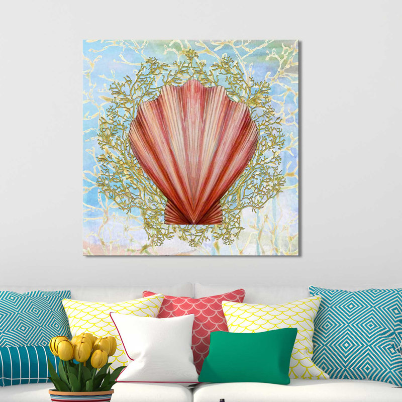 «Pearl Shell Medley I», reproduction de peinture acrylique, H 18 po x l 18 po x P 1 po, Toile tendue
