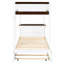 Lit superposé Twintwin avec ports, bureau et rangement en blanc et noyer pour une utilisation