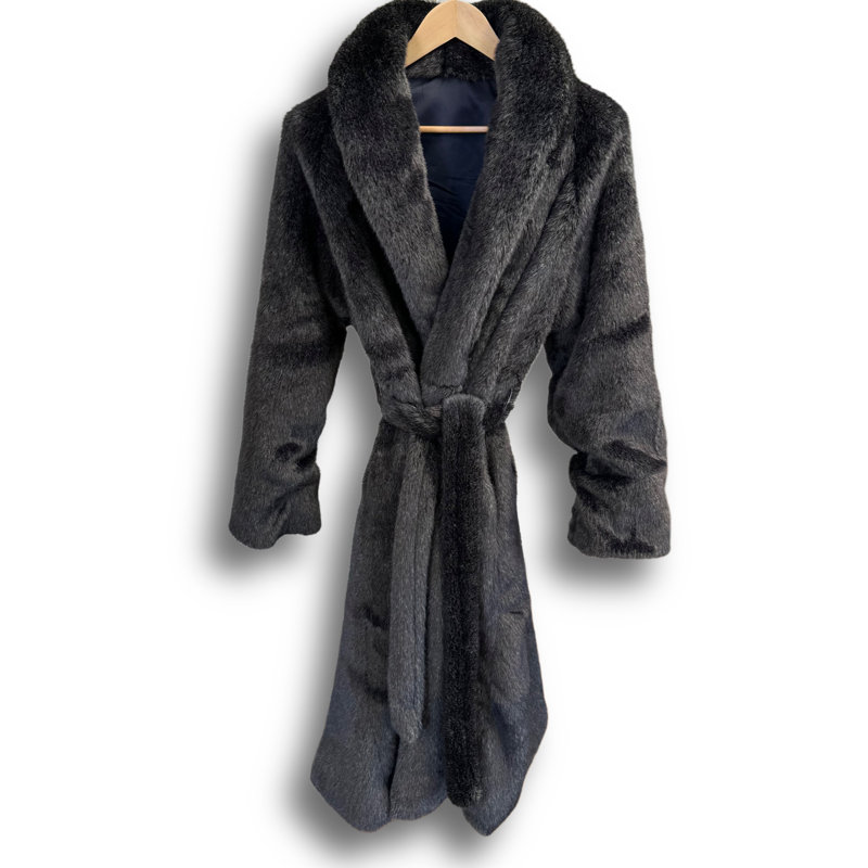 Manteau de luxe en vison noir, Noir, G / TG