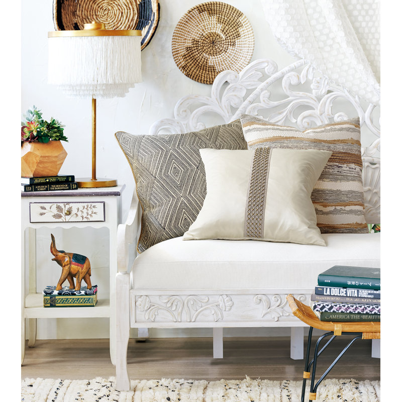 Housse et insert de coussin décoratif géométrique 24 po Naya