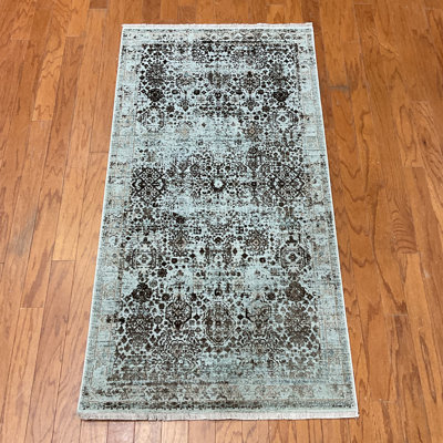 Tapis turc en laine et soie Bungalow Rose