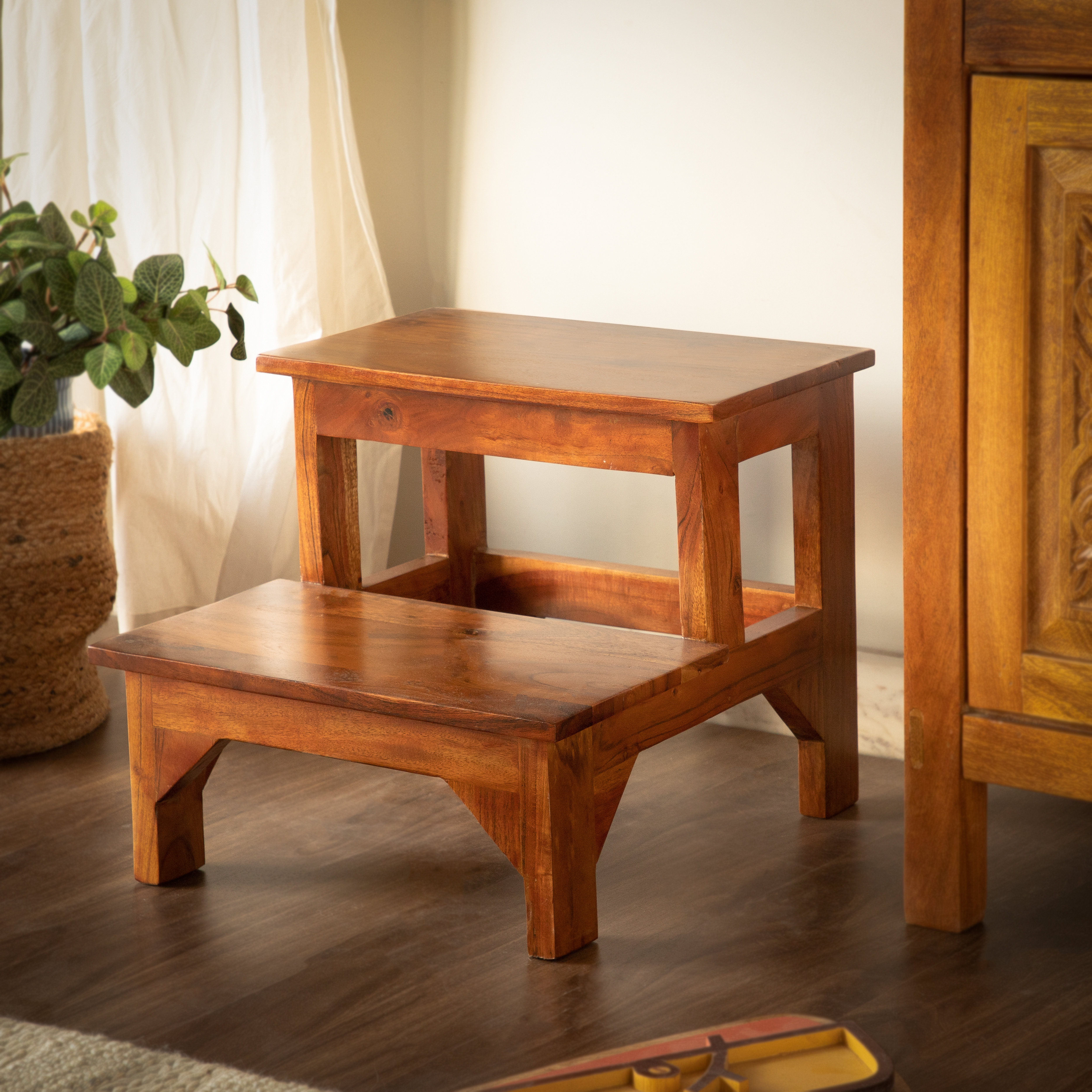 Millwood Pines Derenik Solid Wood Accent Stool & Reviews | Wayfair