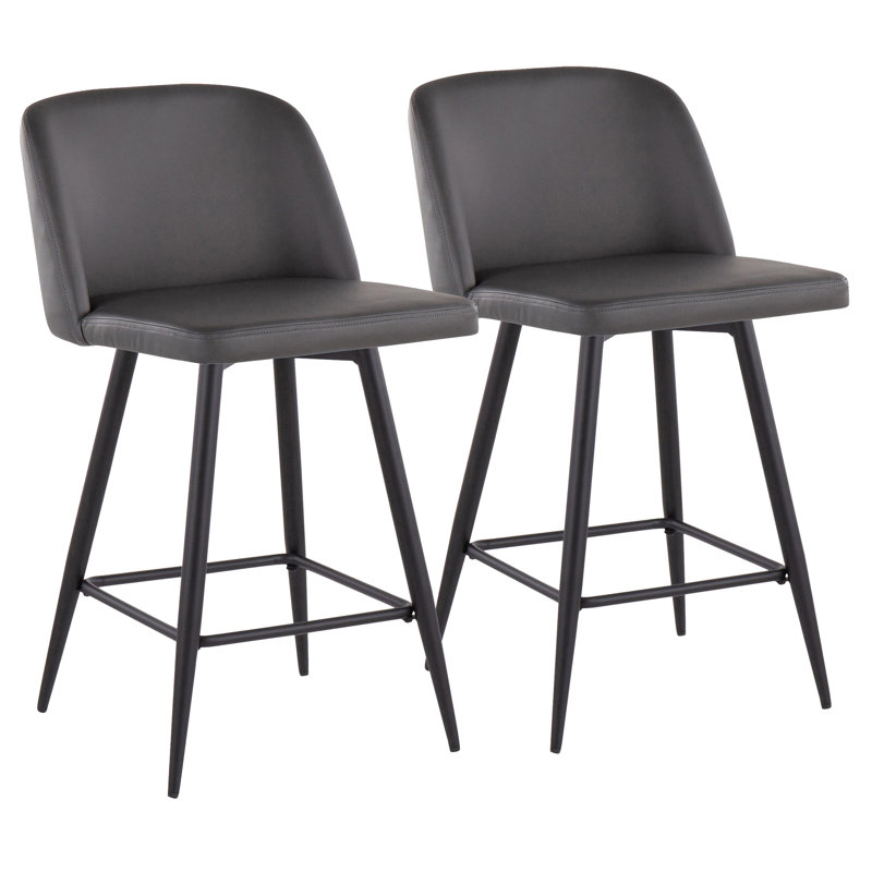 Lakyia Swivel Upholstered Counter Stool with Metal Frame