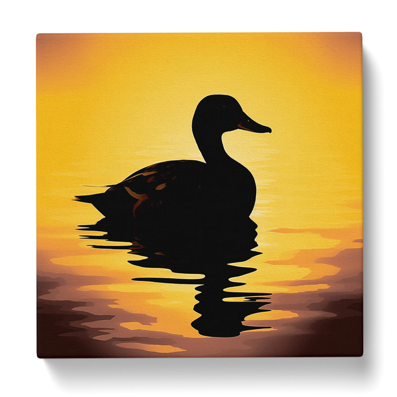 Duck Silhouette - Wrapped Canvas