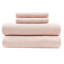 Drap en tricot de coton mélangé - confort toutes saisons. Convient à un matelas de 16 po ou moins. Comprend 1 drap plat, 2 taies d'oreiller et 2 taies décoratives. Doux comme favori. Lavable à la machine. Draps de couleur rosée. Absorbant-119106317-119106322