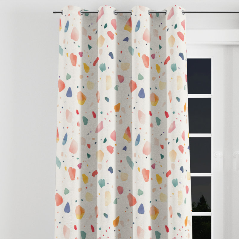 Rideaux de fenêtre Kids Confetti - rideau à œillets Confetti Breeze - 1 panneau, L 52 po x L 63 po, Œillets argentés