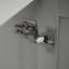 Meuble-lavabo double 84 po gris avec comptoir en quartz, lavabos en céramique, trois tiroirs, espace de rangement réglable et poignées en métal à prise lisse 84 po de couleur, 2 surfaces, 3 tablettes personnalisables-552224173