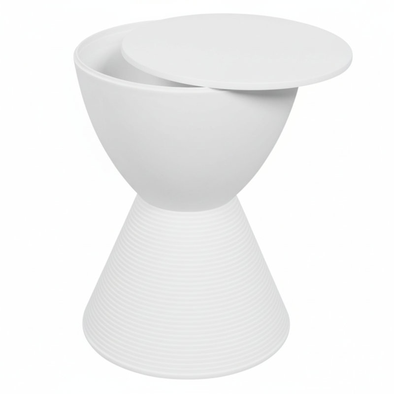 Crushy Plastic Side Table With Storage
