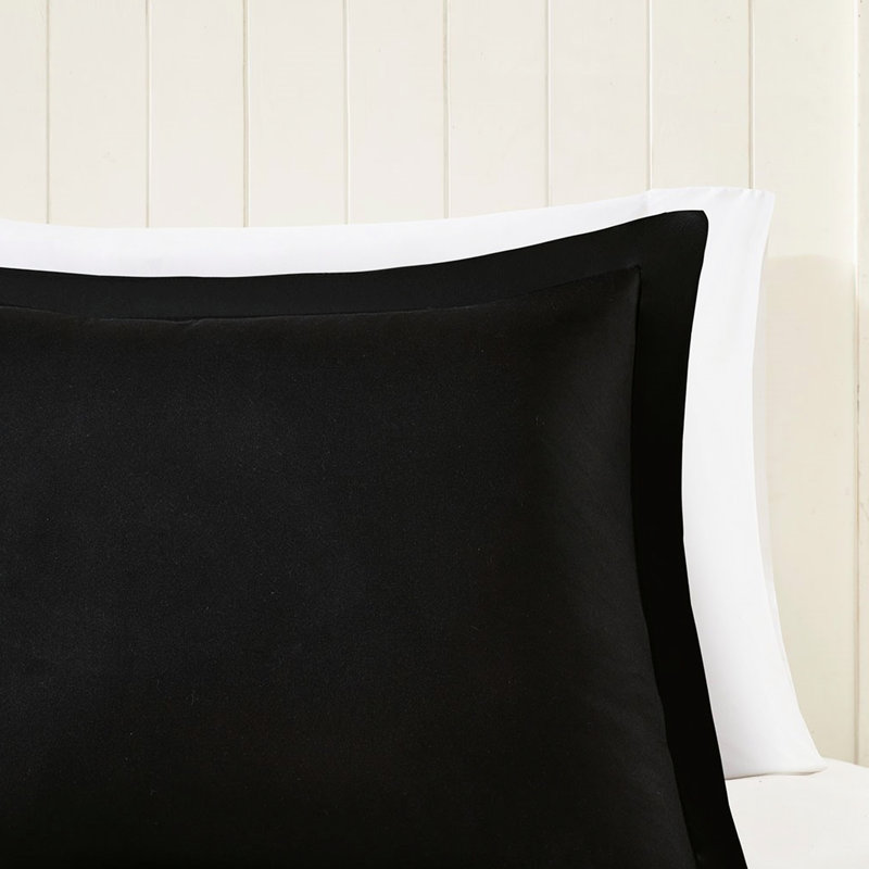 3m Reversible Comforter , Full, Even Heat Distribution, Queen Comforter + 2 Standard Shams, Black/Gray