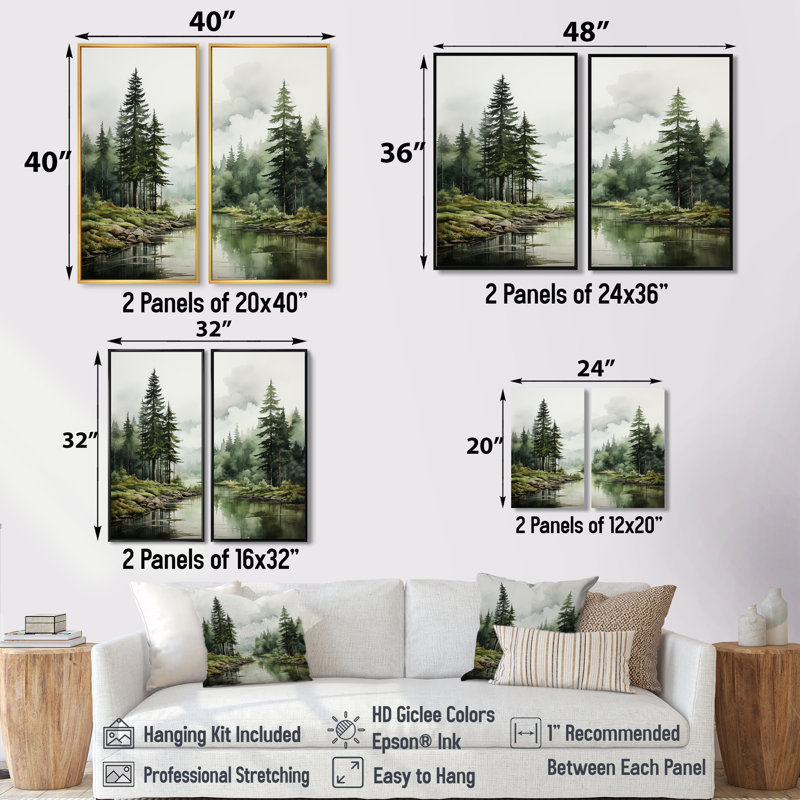 Pin, Silent Wilderness - Pin, art mural, 36" H x 48" W, Impression encadrée flottante, Brown