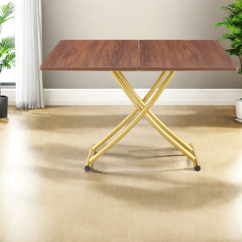 Tables de salle à manger multifonctionnelles réglables (table seulement, sans chaises, avec plateau et pieds), MDF, bois, métal, maison moderne