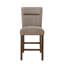 Ensemble de bar 6 pièces en bois massif et MDF avec plateau en imitation marbre brun, tablette de rangement et banc.