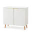 Buffet cannelé avec tablettes réglables et armoire d'appoint multifonctionnelle en bois avec portes, rangement pour buffet-2071191328