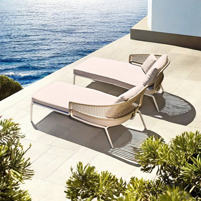 Chaise longue d'extérieur en osier Luxury