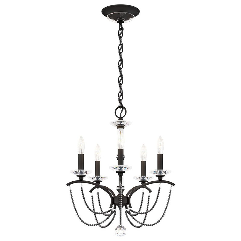 Priscilla 5 - Light Chandelier, Black/Dark Gray Pearl