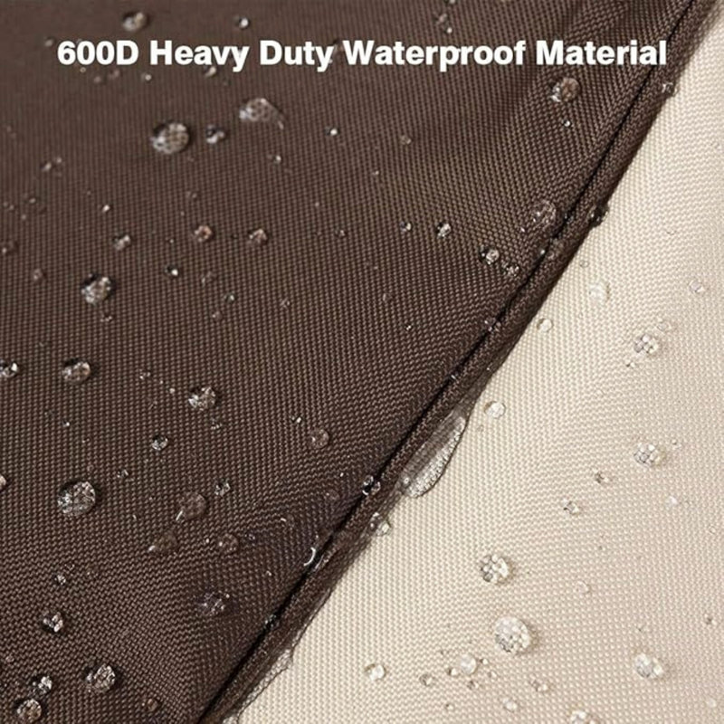 Heavy-Duty Outdoor Waterproof Furniture Cover With Asymmetrical Design, Beige (168 X 90 X 84/38 Cm)