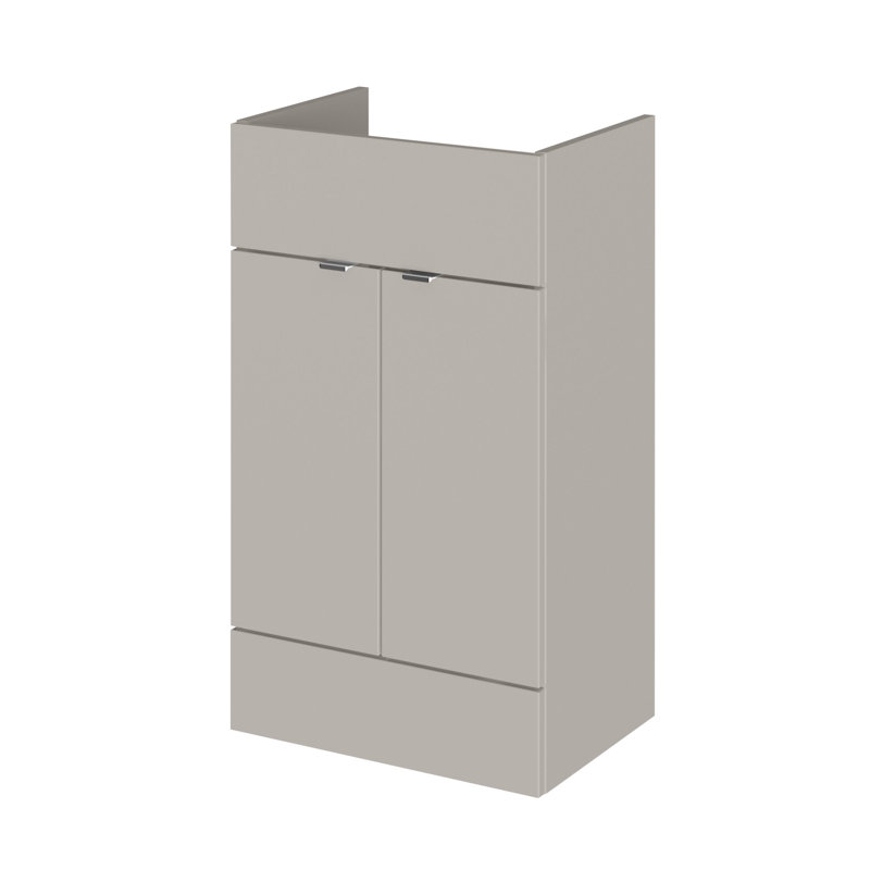 Hudson Reed Fusion 500mm Pebble Grey Floor Standing Vanity Unit, 50cm W