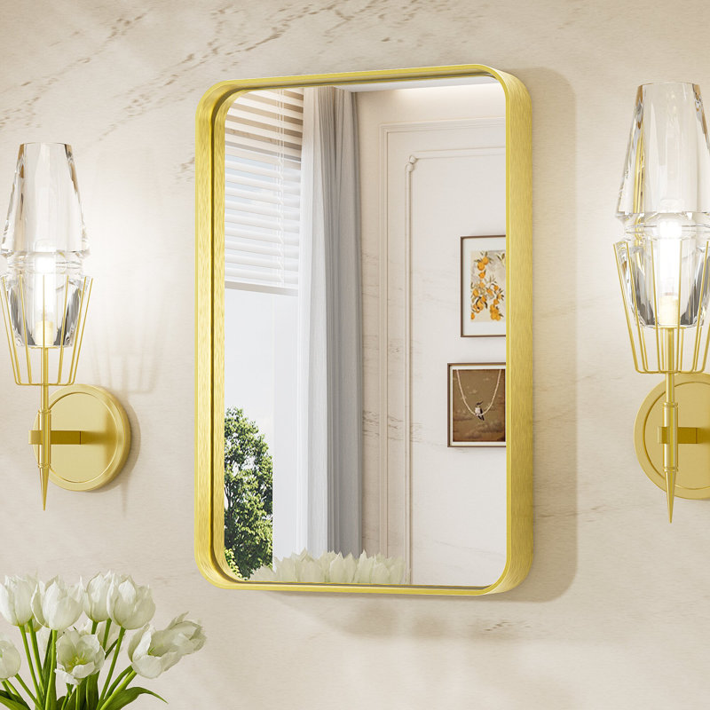 Miroir d'appoint Tyro, Doré, 24 po x 16 po, Rectangulaire