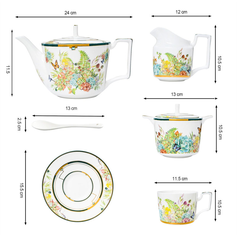 DNGJU 28oz. Floral Teapot Set