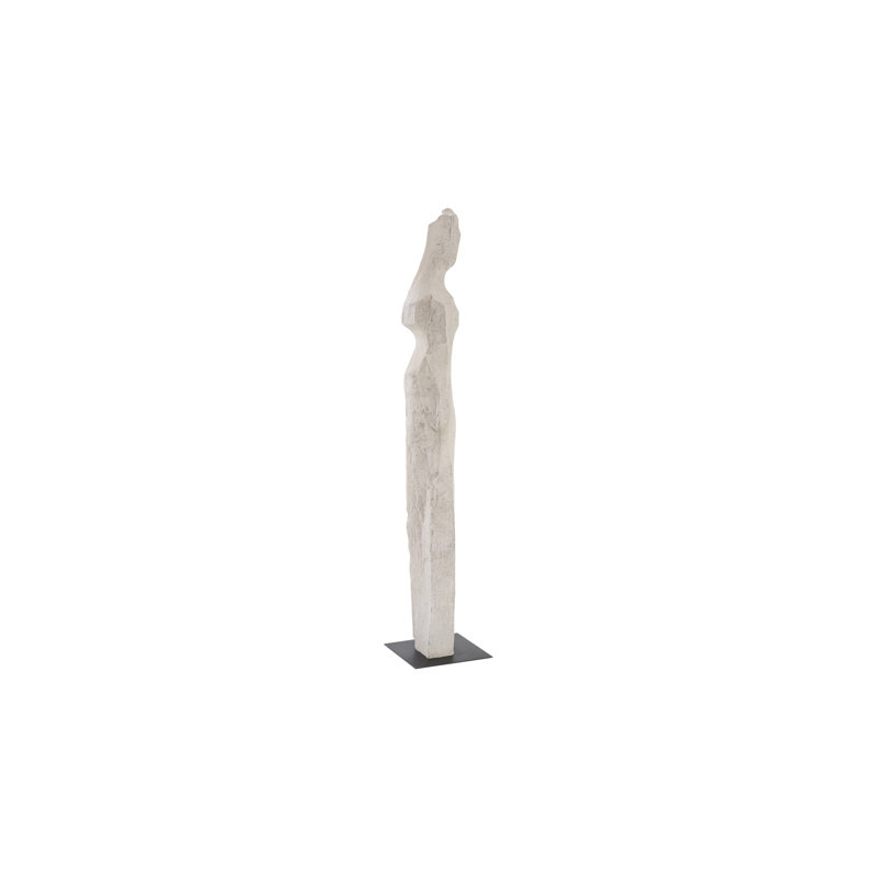 Statue de femme en fonte blanche, Blanc cassé