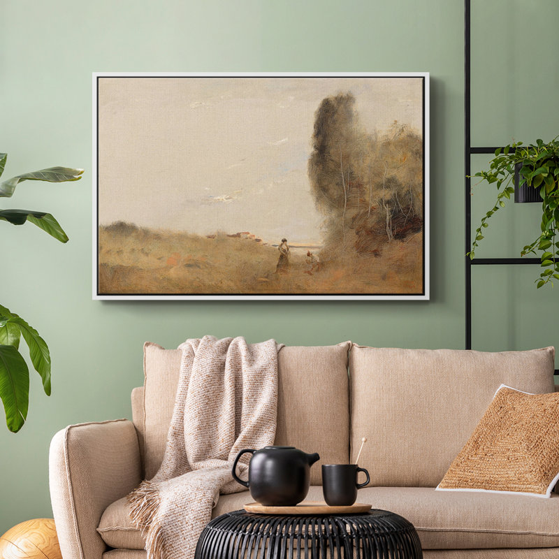 «Vintage Landscape -Dxxi» sur, Toile encadrée flottée blanche, H 17 po x l 25 po
