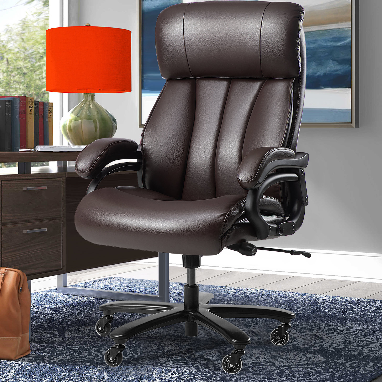 Hokku Designs Bencar Faux Leather Ergonomic Office Chair with