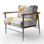 Fauteuil d'appoint rembourré jaune et gris Réalités croisées I-1381936544