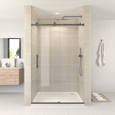 Julien 48" W x 76" H Frameless Single Sliding Shower Door