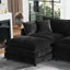 Canapé-lit modulaire en forme de L avec 1 repose-pieds Comfy-1819257828