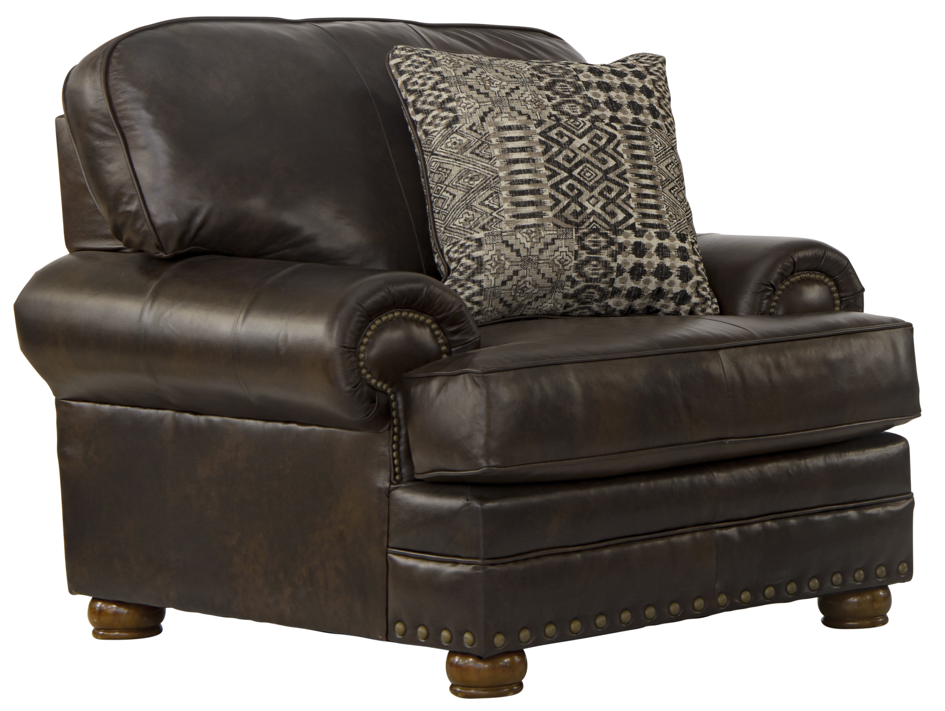 Ahleah Italian Leather Match Club Chair with 1 Accent Pillow Included