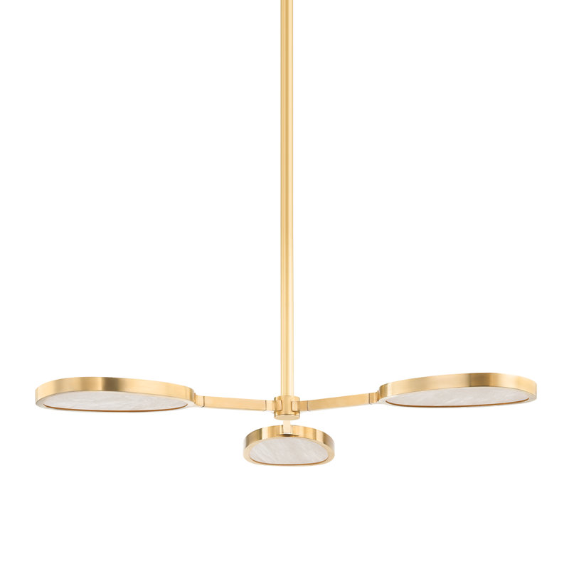 Patras 3 Light Semi Flush, Vintage Brass