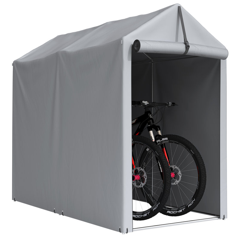3 ft. 1 in. W x 5 ft. 10 in. D Portable Storage Shed, Gray, 63" H x 70" W x 37" D