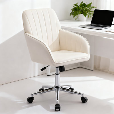 Modern Adjustable Office Chair with Soft Cushion, Metal Legs