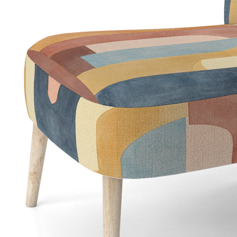 Chaise rembourrée Abstract Geometric, Side Chair Armless