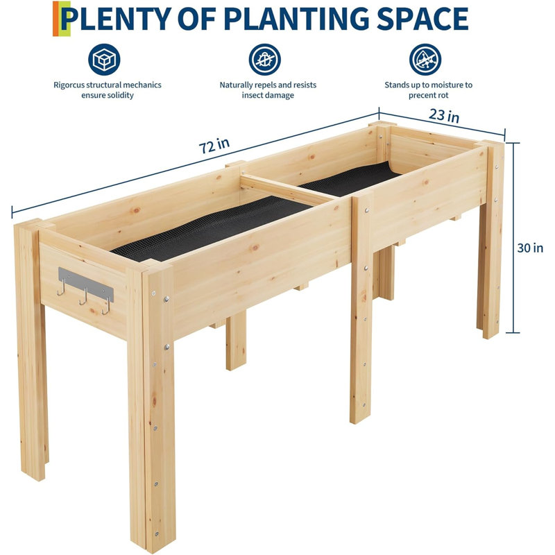 Raised Garden Bed, 76cm H x 182cm W x 58cm D, Yellow