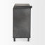 Médaillon de table rectangulaire en métal et bois noir Octavie