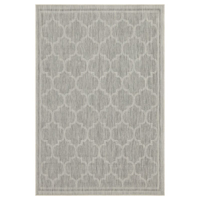 Sunshine GC_HAR2006 Silver 7 ft. 10 in. x 10 ft. 3 in. Indoor/Outdoor Area Rug