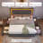Jalna LED Lighted Upholstered Bed Frame with Bluetooth Sync Lights, Adjustable Headboard & 4 Storage Drawers, No Box Spring Needed, Easy Assembly,-1146210900-1197959862