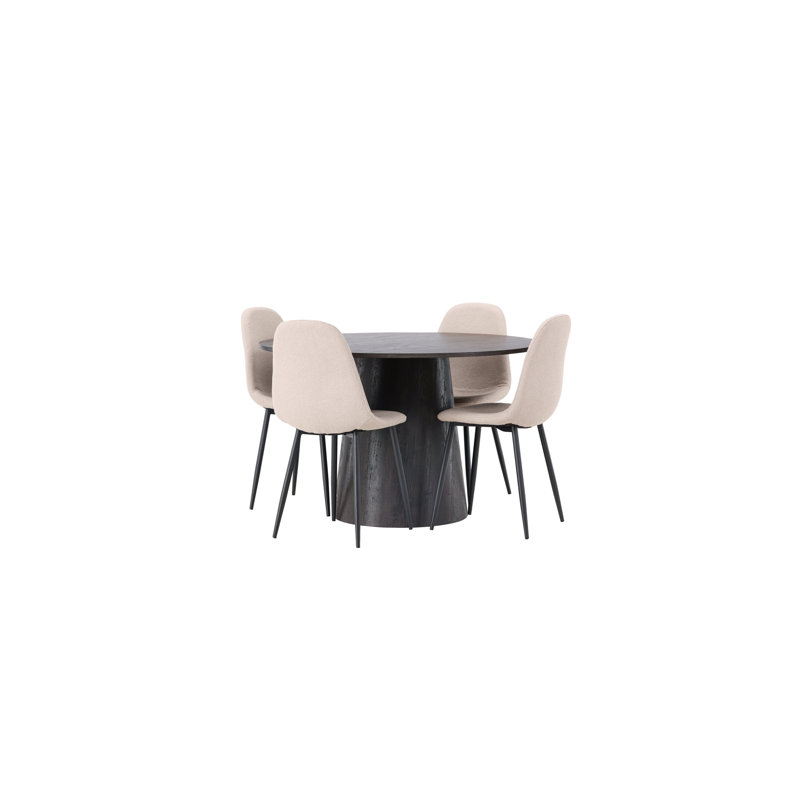 Vinson 4 - Person Dining Set, Black