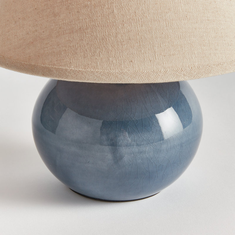 Oscar Standard Table Lamp, Blue, 11" H x 10" W x 10" D, Cream