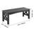 Outdoor Bench Patio Bench 44.5 Inch Weatherproof Plastic 600 Lbs Black