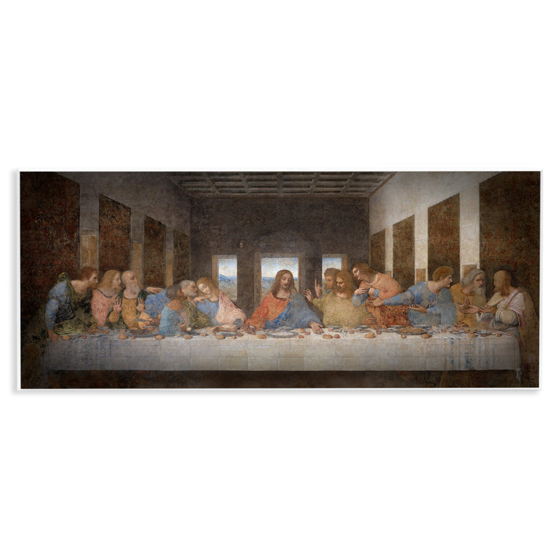 «Da Vinci the Last Supper Traditional Classical» par Leonardo Da Vinci, reproduction d'art, H 7 po x l 17 po, Bois sans cadre