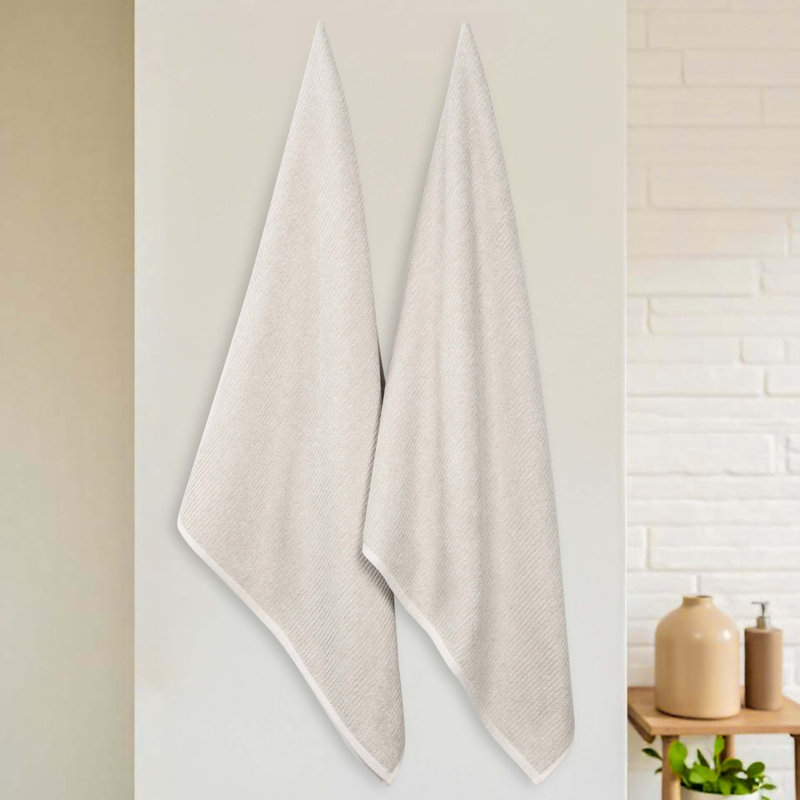Draps de bain côtelés Destin, Beige