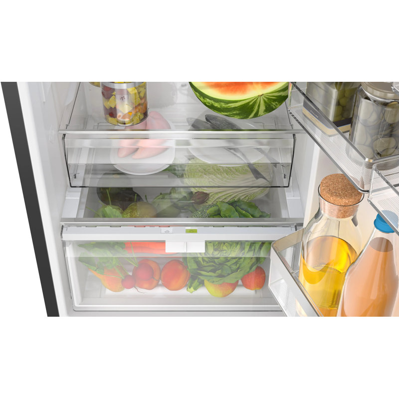 Free-Standing Fridge-Freezer, Black